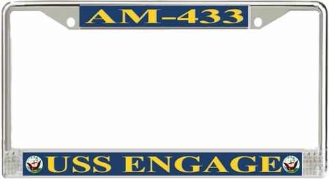 USS Engage AM-433 License Plate Frame