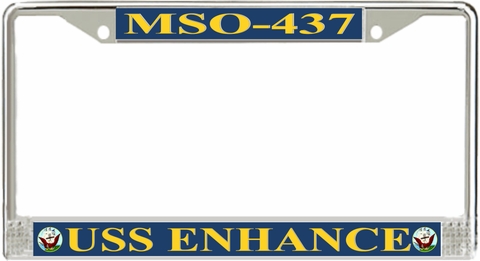USS Enhance MSO-437 License Plate Frame