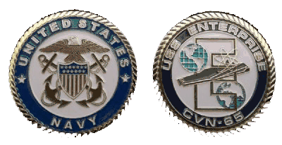 USS Enterprise CVN-65 Officer Challenge Coin