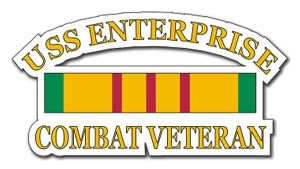 USS Enterprise CVN-65 Vietnam Combat Veteran with Ribbon  Decal