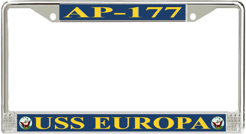 USS Europa AP-177 License Plate Frame