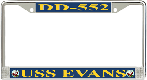 USS Evans DD-552 License Plate Frame