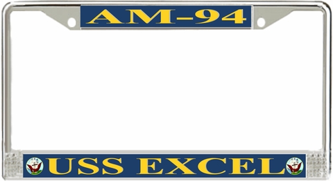 USS Excel AM-94 License Plate Frame