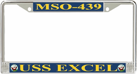 USS Excel MSO-439 License Plate Frame