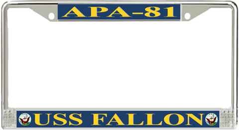 USS Fallon APA-81 License Plate Frame
