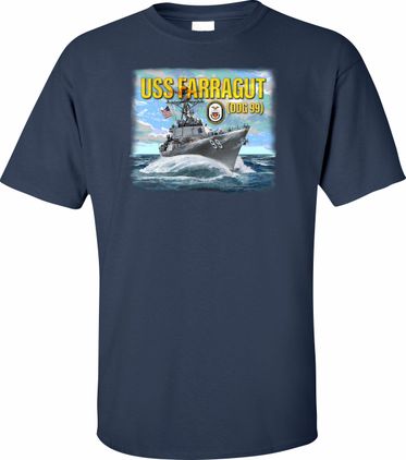 USS Farragut DDG-99 Printed Art T-Shirt