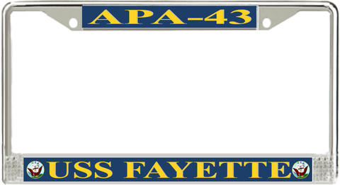 USS Fayette APA-43 License Plate Frame