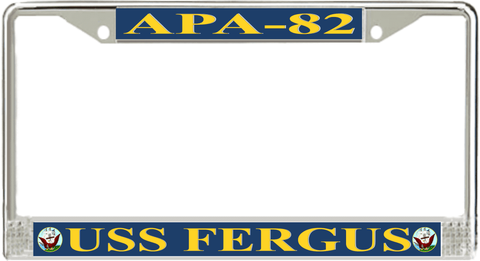 USS Fergus APA-82 License Plate Frame