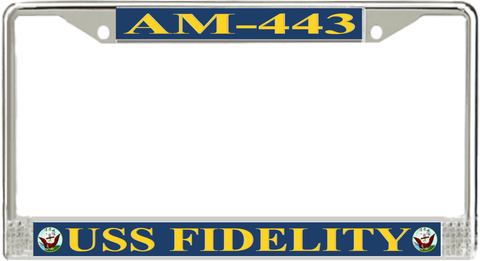 USS Fidelity AM-443 License Plate Frame