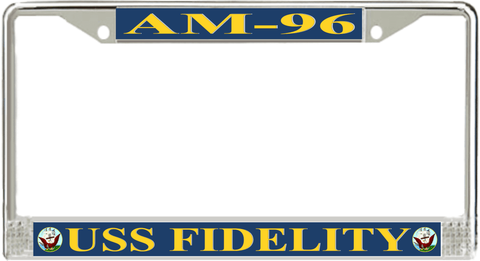 USS Fidelity AM-96 License Plate Frame