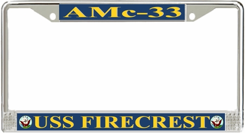 USS Firecrest AMc-33 License Plate Frame