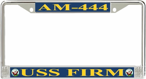 USS Firm AM-444 License Plate Frame
