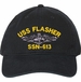 USS Flasher SSN-613 with Dolphins Unstructured Dad Cap