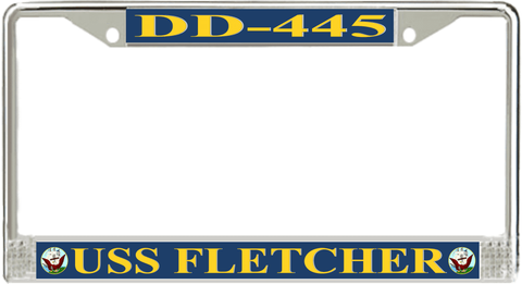 USS Fletcher DD-445 License Plate Frame