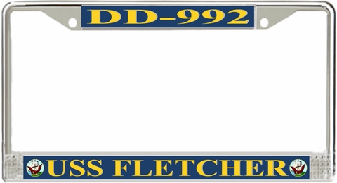 USS Fletcher DD-992 License Plate Frame
