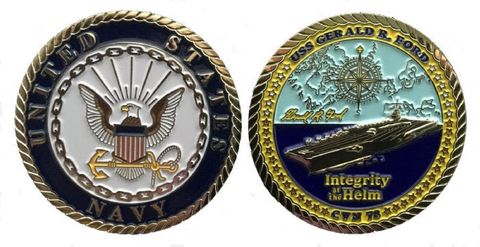 USS Ford Challenge Coin Enlisted
