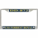USS Forrest Royal DD-872 License Plate Frame