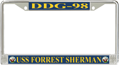 USS ForrestSherman DDG-98 License Plate Frame