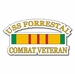 USS Forrestal CV-59 Vietnam Combat Veteran with Ribbon  Decal
