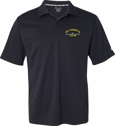 USS Forrestal CVA-59 Moisture Wicking Polo