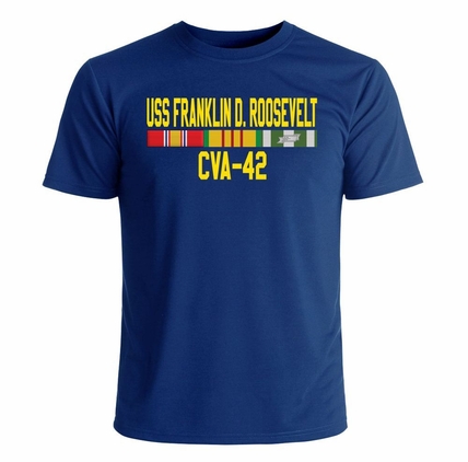 USS Forrestal CVA-59 With Vietnam Service Ribbons Printed T-Shirt