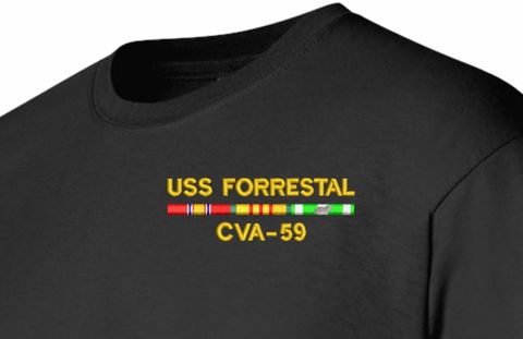 USS Forrestal CVA-59 with Vietnam Service Ribbons T-Shirt
