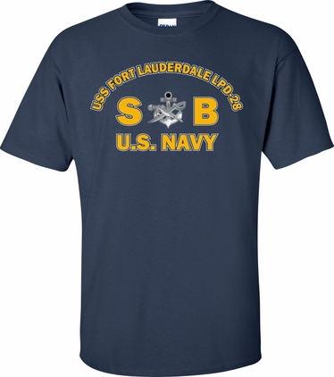 USS Fort Lauderdale LPD-28 Rate SB Navy Blue T-Shirt Small