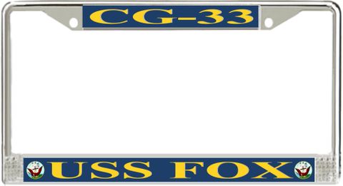 USS Fox CG-33 License Plate Frame