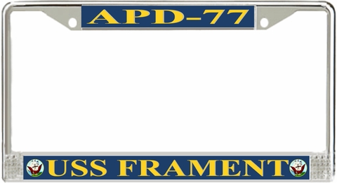 USS Frament APD-77 License Plate Frame