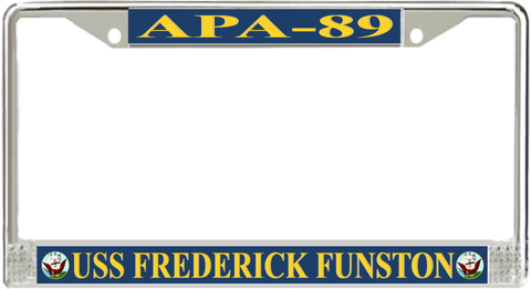 USS Frederick Funston APA-89 License Plate Frame