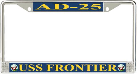 USS Frontier AD-25 License Plate Frame