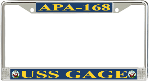 USS Gage APA-168 License Plate Frame