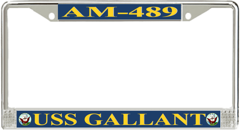 USS Gallant AM-489 License Plate Frame