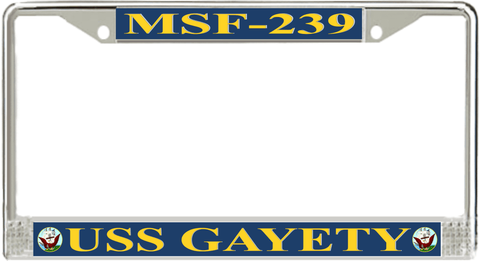 USS Gayety MSF-239 License Plate Frame