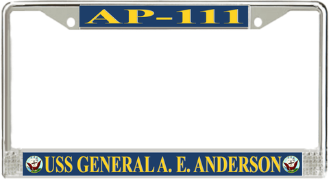 USS General A. E. Anderson AP-111 License Plate Frame