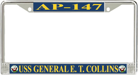 USS General E. T. Collins AP-147 License Plate Frame