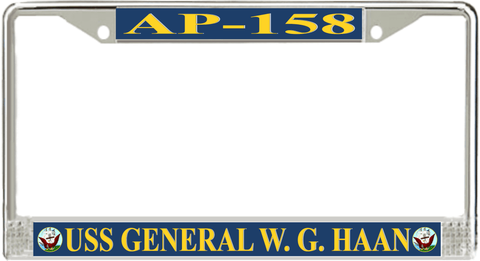 USS General W. G. Haan AP-158 License Plate Frame