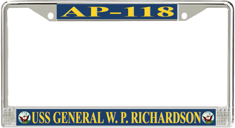 USS General W. P. Richardson AP-118 License Plate Frame