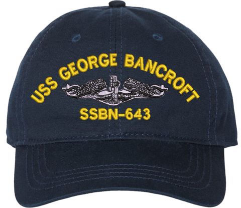 USS George Bancroft SSBN-643 with Dolphins Unstructured Dad Cap