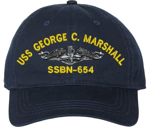 USS George C Marshall SSBN-654 with Dolphins Unstructured Dad Cap