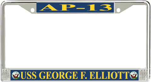 USS George F. Elliott AP-13 License Plate Frame