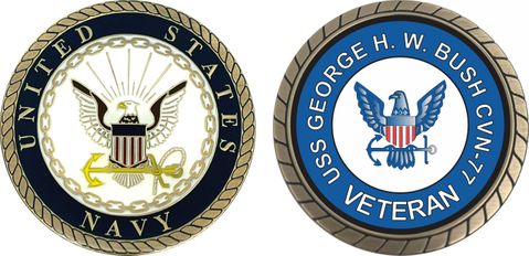 USS George HW Bush CVN-77 Veteran Challenge Coin