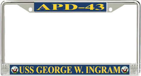 USS George W. Ingram APD-43 License Plate Frame