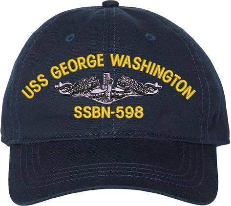 USS George Washington SSBN-598 w/ Silver Dolphins Navy Blue Dad Cap