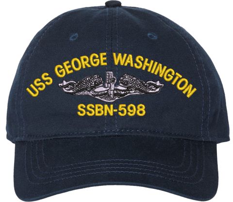 USS George Washington SSBN-598 with Dolphins Unstructured Dad Cap