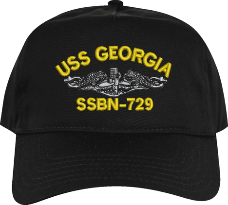 USS Georgia SSBN-729 with Dolphins Custom Embroidered Cap