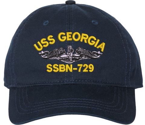USS Georgia SSBN-729 with Dolphins Unstructured Dad Cap