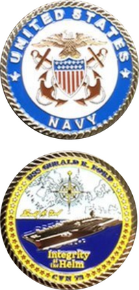 USS Gerald Ford CVN 78 Officer Challenge Coin