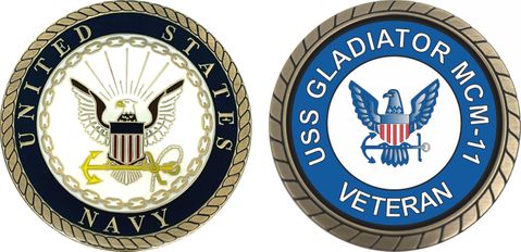 USS Gladiator MCM-11 Veteran Challenge Coin