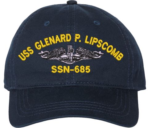 USS Glenard P Lipscomb SSN-685 with Dolphins Unstructured Dad Cap
